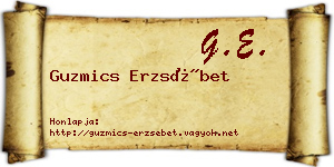Guzmics Erzsébet névjegykártya